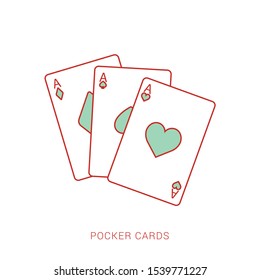 Playing Card Flat Design Icon Vector