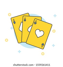 Playing Card Flat Design Icon Vector