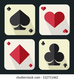 playing card flat icons