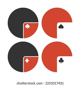 Playing card games icon logo design illustration