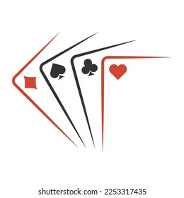 Playing card games icon logo design illustration