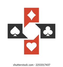 Playing card games icon logo design illustration