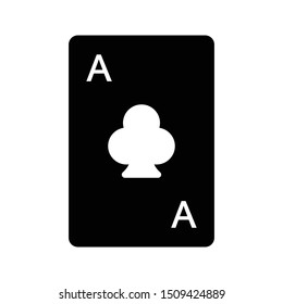 playing card glyph flat vector icon