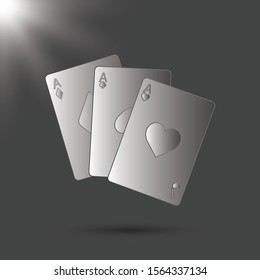 Playing Card gray Design Icon Vector