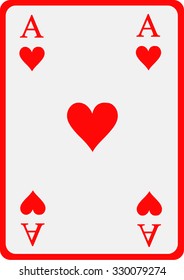 Playing card heart ace