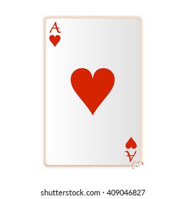 Playing card heart ace