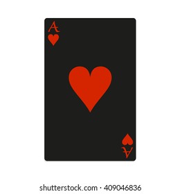 Playing card heart ace