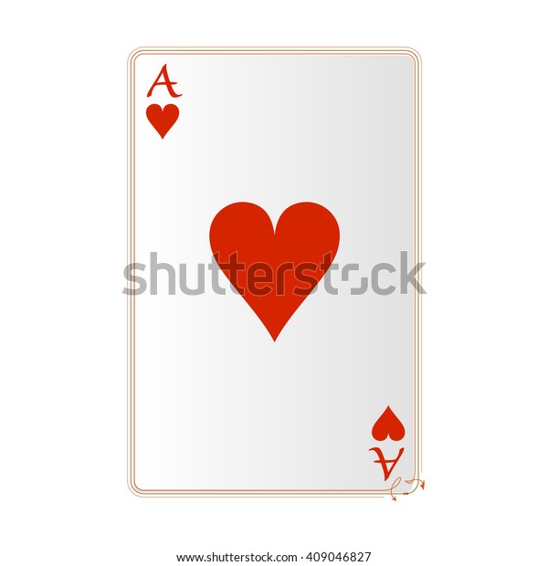 Playing Card Heart Ace Stock Vector (Royalty Free) 409046827