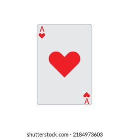 playing card heart ace gamble casino red play game on white background