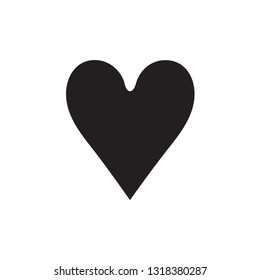 Playing Card Heart Icon In Flat Style Vector For Apps, UI, Websites. Black Vector Icon.