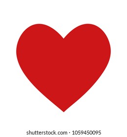 Playing card heart suit flat icon for apps and websites, stock vector illustration 