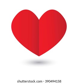 Playing card heart suit flat icon for apps and websites 