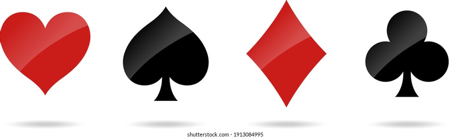 Playing card hearts, diamonds, spades, cluboo marks