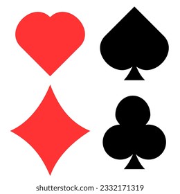 Playing Card Hearts, diamonds, spades, cluboo marks