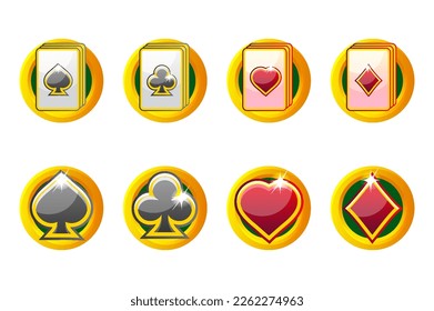 Playing card icon for casino and slots UI. Poker Icon Set