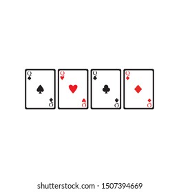 Playing Card Icon Design Vector Logo Template