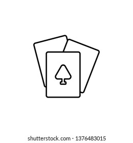 playing card icon. Element of carnival and amusement icon. Thin line icon for website design and development, app development. Premium icon