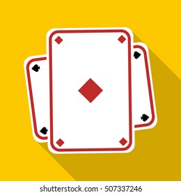 Playing card icon. Flat illustration of playing card vector icon for web