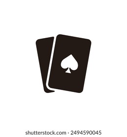 Playing card icon. Flat silhouette version.