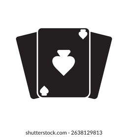Playing card icon. Flat silhouette version.