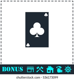 Playing card icon flat. Simple vector symbol and bonus icon