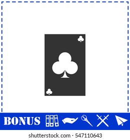 Playing card icon flat. Simple vector symbol and bonus icon