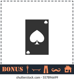Playing card icon flat. Simple vector symbol and bonus icon