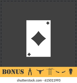 Playing card icon flat. Simple vector symbol and bonus icon