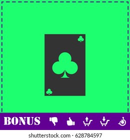Playing card icon flat. Simple vector symbol and bonus icon