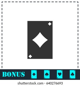 Playing card icon flat. Simple vector symbol and bonus icon