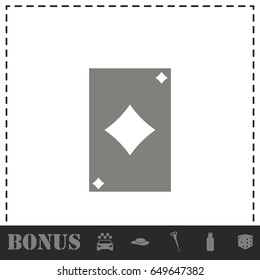 Playing card icon flat. Simple vector symbol and bonus icon