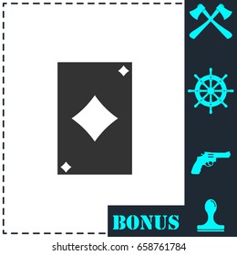 Playing card icon flat. Simple vector symbol and bonus icon