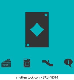 Playing card icon flat. Simple vector symbol and bonus icon