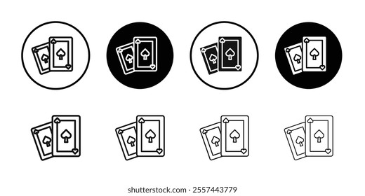 playing card icon logo sign set vector outline