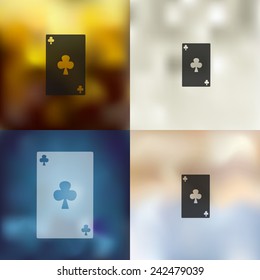 playing card icon on blurred background