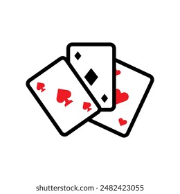 Playing Card Icon Set Game Illustrations for Casinos and Entertainment