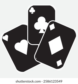 Playing card icon set. Poker and casino game cards. Vector on isolated background. EPS 10 