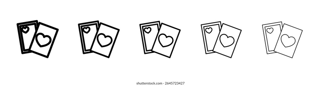 Icono de tarjeta de juego Logotipo de contorno de Vector simple