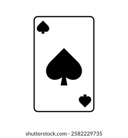 playing card icon. Spade royal straight flush poker hand flat vector icon for casino apps and websites