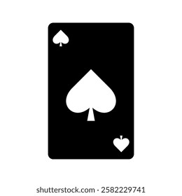 playing card icon. Spade royal straight flush poker hand flat vector icon for casino apps and websites