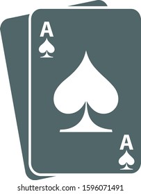 Playing card icon. Spades card icon. Vector illustration