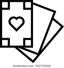 ícone da carta de jogo. Design de estilo linear fino isolado em fundo branco