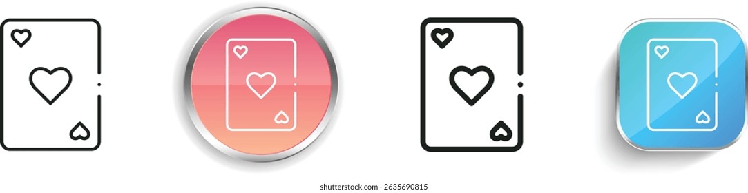 playing card icon. Thin Linear, Regular and Button Style Design Isolated On White Background