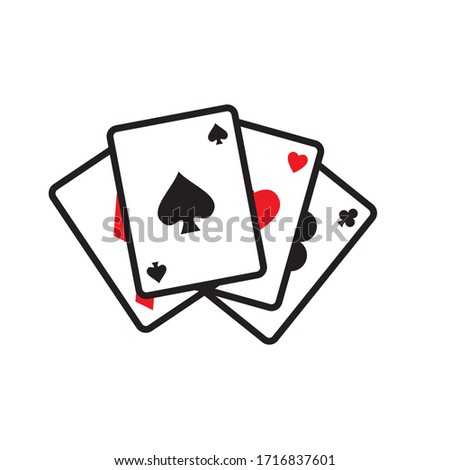playing card icon vector symbol template