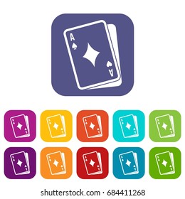 Playing card icons set