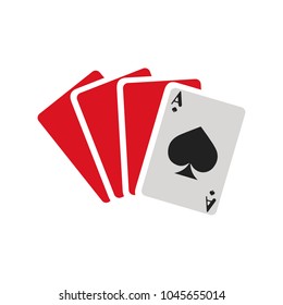 Playing card illustration, casino icon, gamble symbol