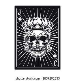 Playing Card Jack Skull Diamond Flat Stock Vector (Royalty Free ...