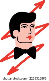 Playing card with Jack. Valentines Day illustration in modern groovy doodle style