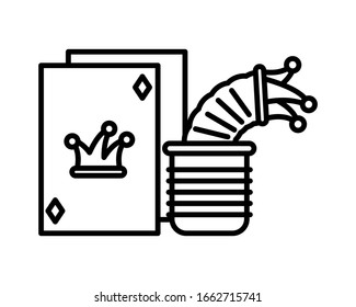 playing card with jester hat, april fool day vector illustration design