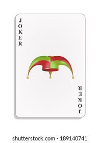 Playing card with joker hat 
